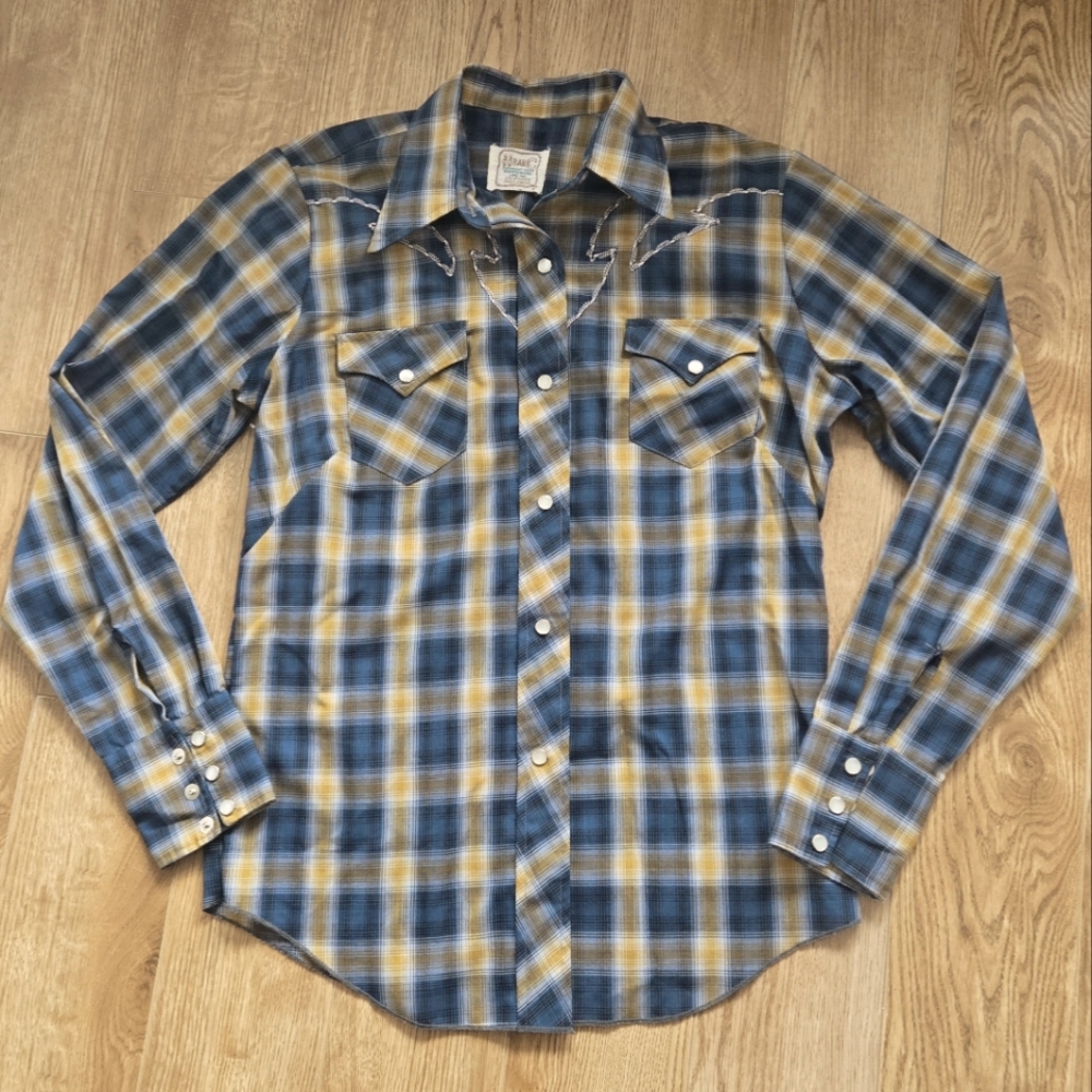 Classic California Ranch Wear 'H-BAR-C' VINTAGE ,Traditional Plaid,  Western
